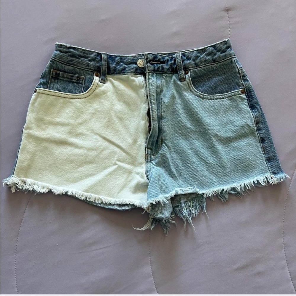 PacSun Two-Tone Blue and White Jean Shorts